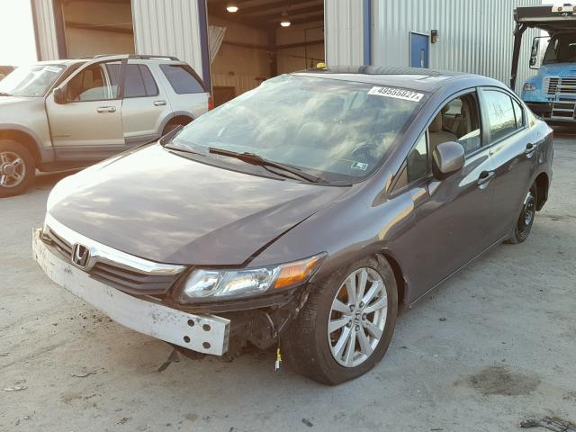 2HGFB2F94CH544265 - 2012 HONDA CIVIC EXL GRAY photo 2