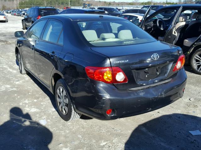 2T1BU4EE3AC525876 - 2010 TOYOTA COROLLA BA BLACK photo 3