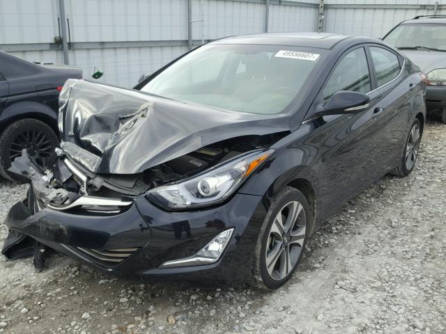 KMHDH4AH1EU165444 - 2014 HYUNDAI ELANTRA SE BLACK photo 2