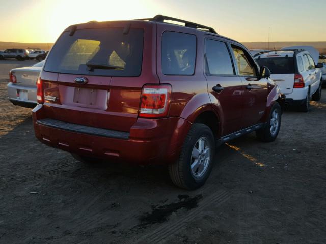 1FMCU03178KE78630 - 2008 FORD ESCAPE XLT RED photo 4