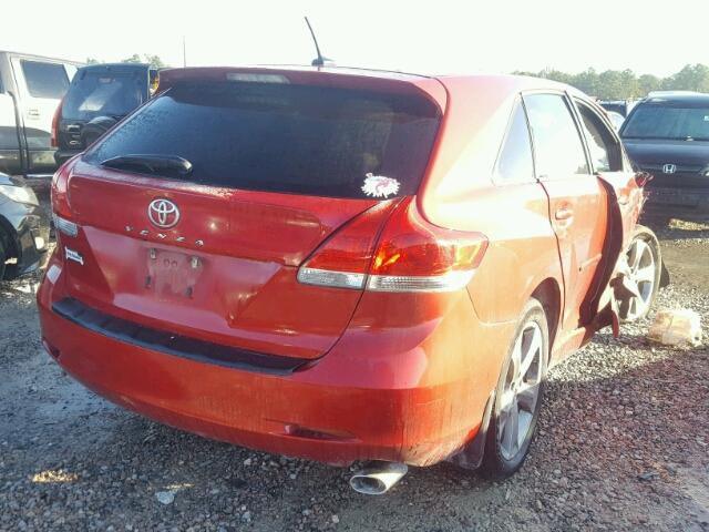 4T3ZK3BB1AU023690 - 2010 TOYOTA VENZA BASE RED photo 4