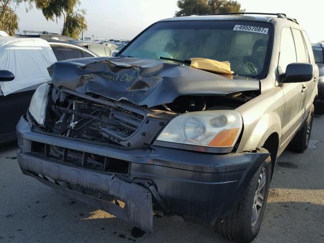 2HKYF18543H547478 - 2003 HONDA PILOT EXL GRAY photo 2