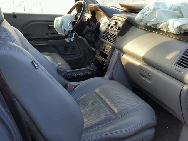 2HKYF18543H547478 - 2003 HONDA PILOT EXL GRAY photo 5