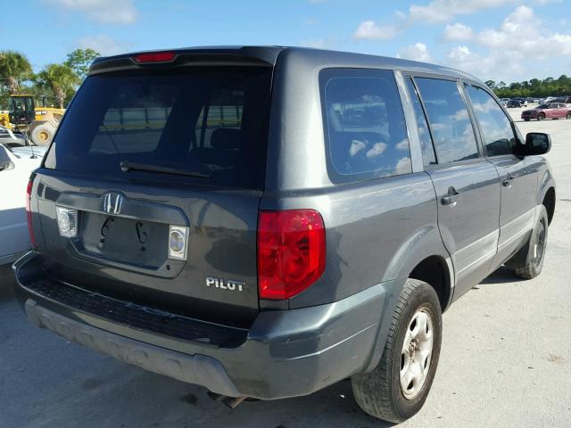 2HKYF18175H533705 - 2005 HONDA PILOT LX GREEN photo 4