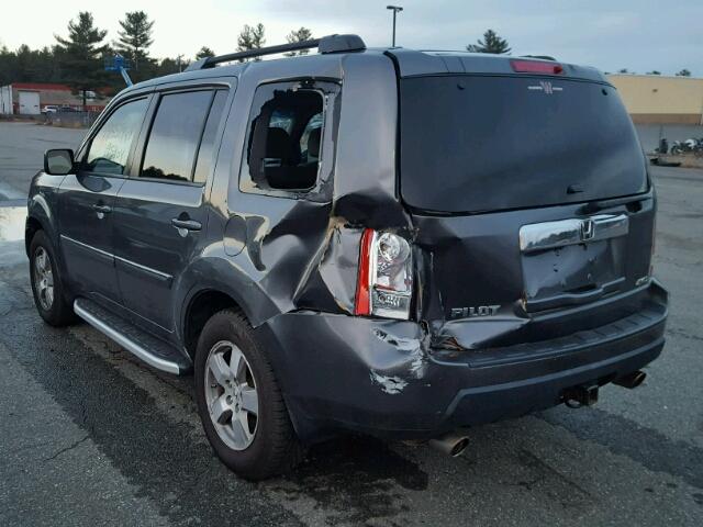 5FNYF4H66AB027076 - 2010 HONDA PILOT EXL GRAY photo 3