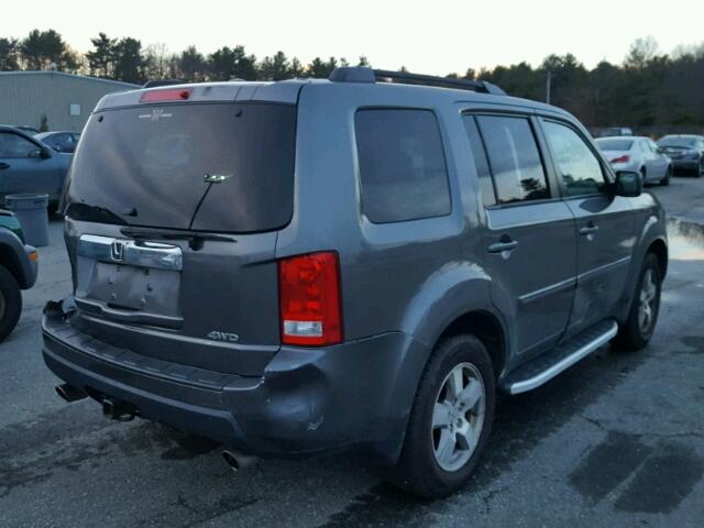 5FNYF4H66AB027076 - 2010 HONDA PILOT EXL GRAY photo 4