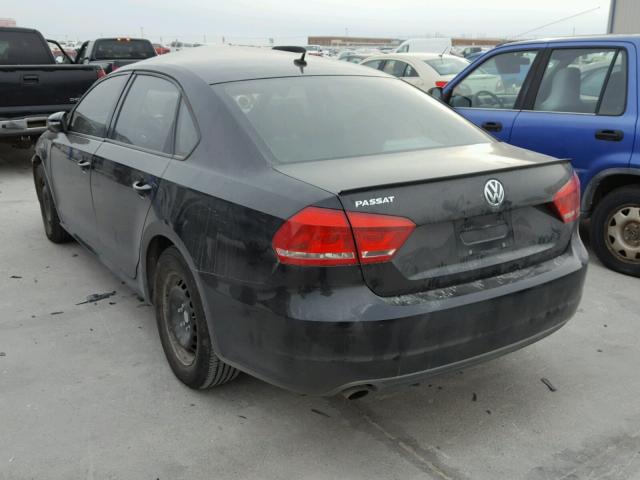 1VWAP7A39CC007563 - 2012 VOLKSWAGEN PASSAT S BLACK photo 3