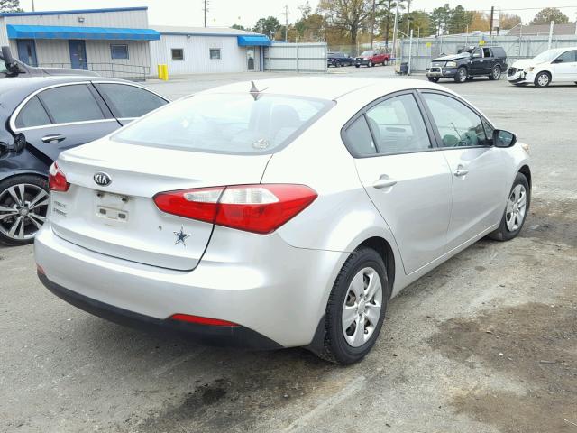 KNAFK4A66E5185600 - 2014 KIA FORTE LX SILVER photo 4