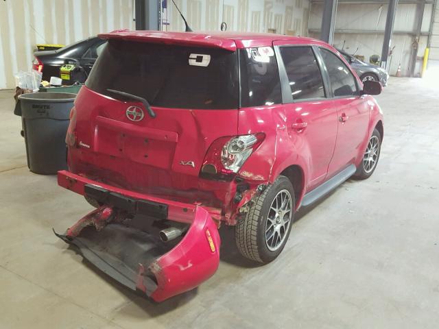 JTKKT624650099054 - 2005 TOYOTA SCION XA RED photo 4