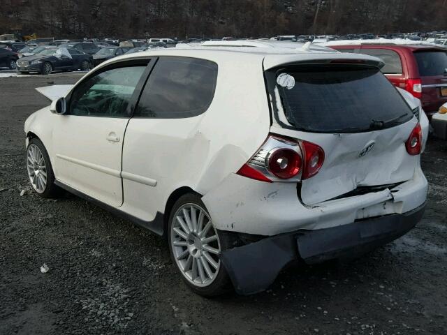 WVWFV71K07W041143 - 2007 VOLKSWAGEN NEW GTI FA WHITE photo 3