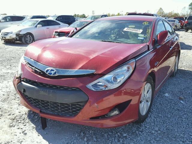 KMHEC4A44DA050885 - 2013 HYUNDAI SONATA HYB RED photo 2