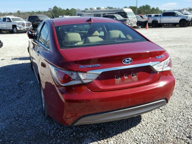 KMHEC4A44DA050885 - 2013 HYUNDAI SONATA HYB RED photo 3