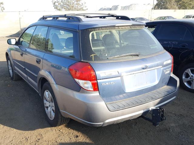 4S4BP60CX87321804 - 2008 SUBARU OUTBACK BLUE photo 3