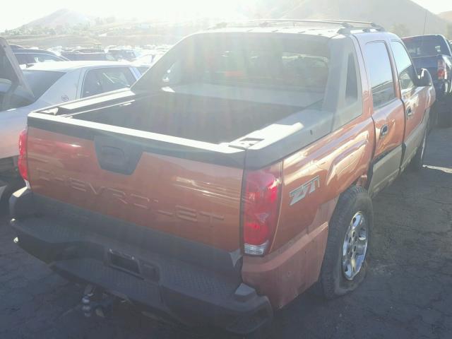 3GNEK12ZX5G231371 - 2005 CHEVROLET AVALANCHE ORANGE photo 4