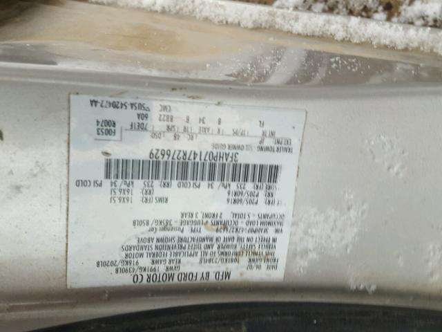 3FAHP07147R276629 - 2007 FORD FUSION SE GREEN photo 10