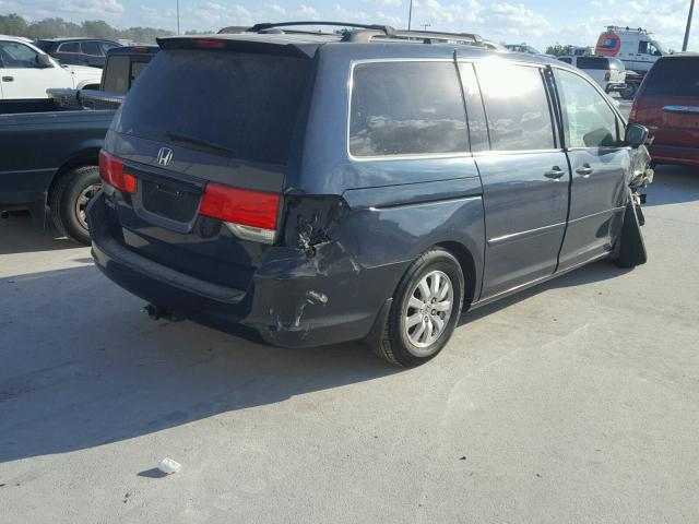 5FNRL38789B405345 - 2009 HONDA ODYSSEY EX BLUE photo 4