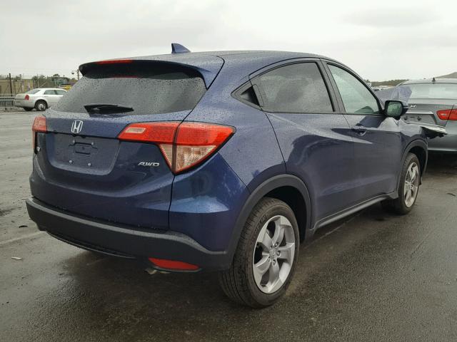 3CZRU6H51HG710119 - 2017 HONDA HR-V EX BLUE photo 4