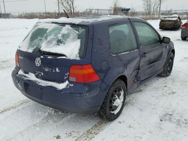 9BWBB21J624036699 - 2002 VOLKSWAGEN GOLF GL BLUE photo 4