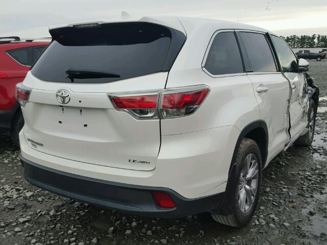 5TDBKRFH7FS092332 - 2015 TOYOTA HIGHLANDER WHITE photo 4