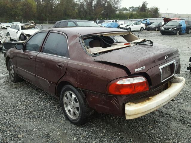 1YVGF22C725302336 - 2002 MAZDA 626 LX MAROON photo 3