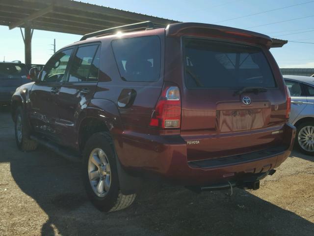 JTEZU14R678084584 - 2007 TOYOTA 4RUNNER SR MAROON photo 3