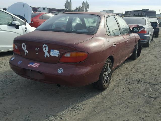 KMHJF24M3WU699486 - 1998 HYUNDAI ELANTRA BURGUNDY photo 4