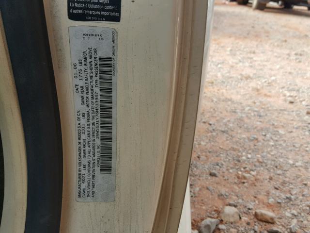 3VWSG31Y76M313947 - 2006 VOLKSWAGEN NEW BEETLE თაფლისფერი ფოტო 10