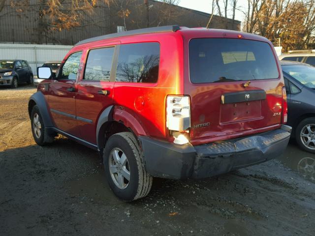 1D8GU28K77W564189 - 2007 DODGE NITRO SXT RED photo 3