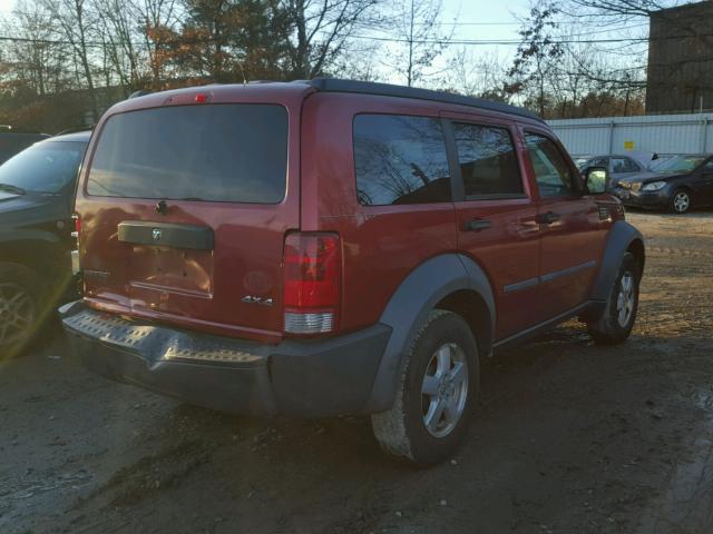 1D8GU28K77W564189 - 2007 DODGE NITRO SXT RED photo 4