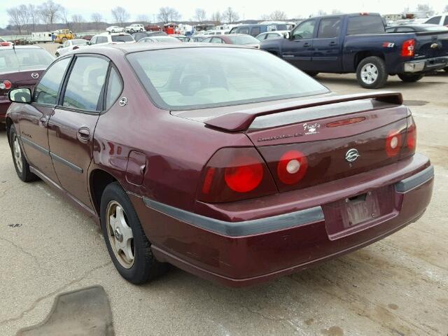 2G1WH55KXY9334802 - 2000 CHEVROLET IMPALA LS BURGUNDY photo 3