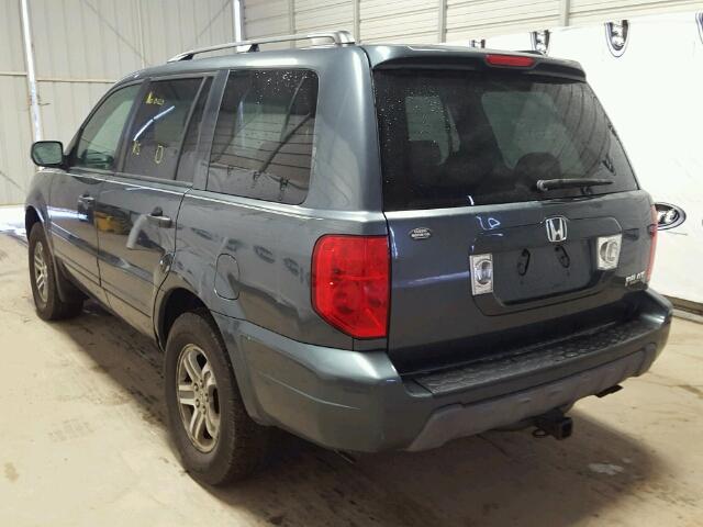 5FNYF186X5B036478 - 2005 HONDA PILOT EXL GREEN photo 3