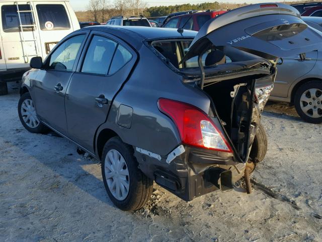 3N1CN7AP7FL932035 - 2015 NISSAN VERSA S GRAY photo 3