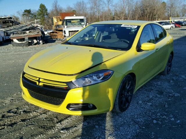 1C3CDFBH7DD133588 - 2013 DODGE DART SXT YELLOW photo 2