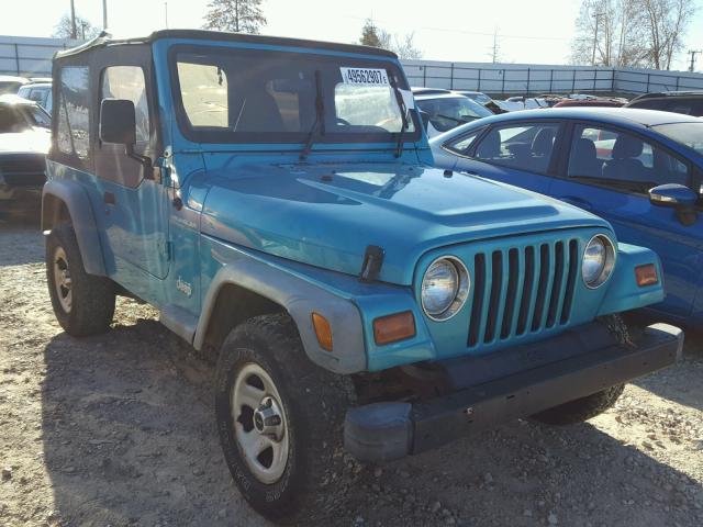 1J4FY29P6VP417016 - 1997 JEEP WRANGLER / TURQUOISE photo 1