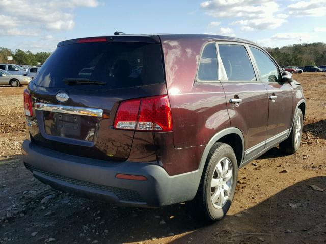 5XYKT3A19BG041264 - 2011 KIA SORENTO BA BURGUNDY photo 4