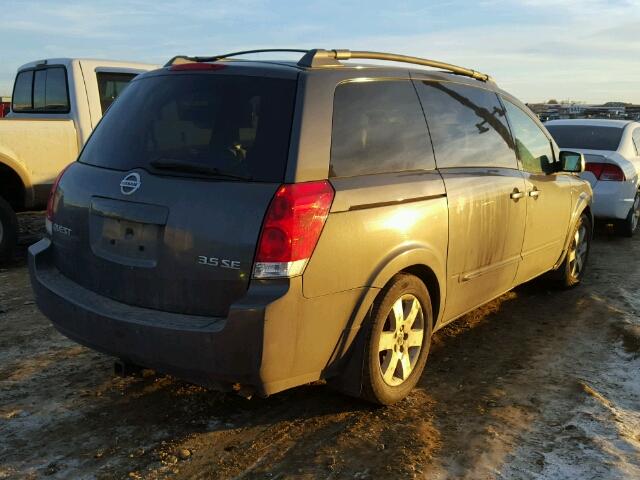 5N1BV28U24N320549 - 2004 NISSAN QUEST S GRAY photo 4