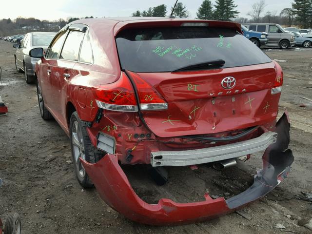 4T3ZK3BB8AU022570 - 2010 TOYOTA VENZA BASE RED photo 3