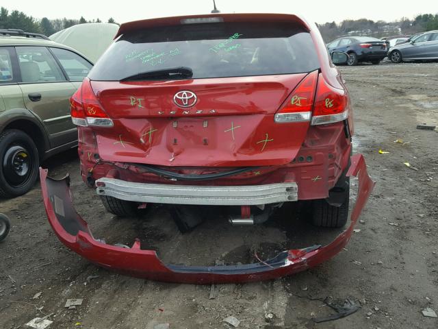 4T3ZK3BB8AU022570 - 2010 TOYOTA VENZA BASE RED photo 9