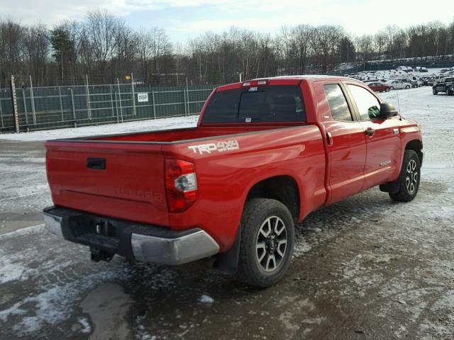 5TFUY5F13EX368727 - 2014 TOYOTA TUNDRA DOU RED photo 4