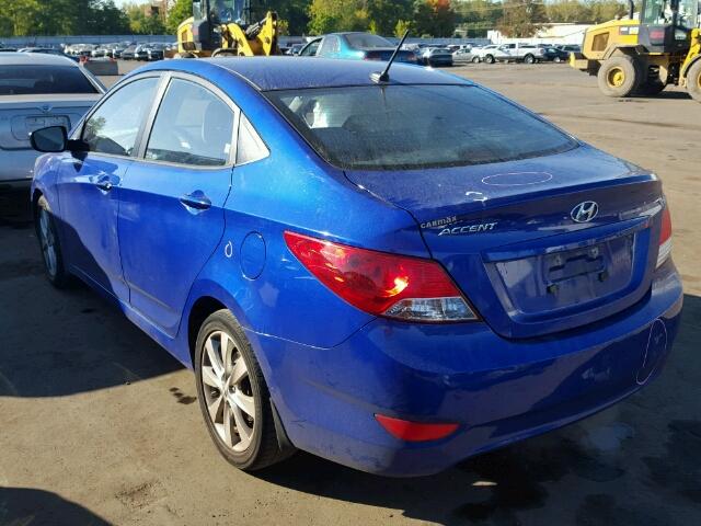 KMHCU4AEXCU117659 - 2012 HYUNDAI ACCENT GLS BLUE photo 3