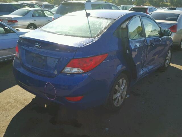 KMHCU4AEXCU117659 - 2012 HYUNDAI ACCENT GLS BLUE photo 4