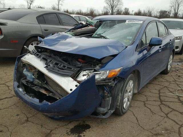 19XFB2F54CE037406 - 2012 HONDA CIVIC LX BLUE photo 2