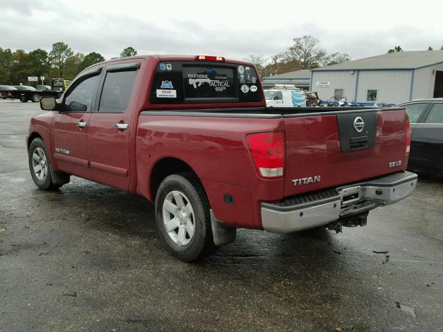 1N6BA07A26N520150 - 2006 NISSAN TITAN XE BURGUNDY photo 3