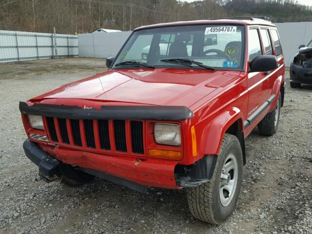 1J4FF48S61L594965 - 2001 JEEP CHEROKEE S RED photo 2