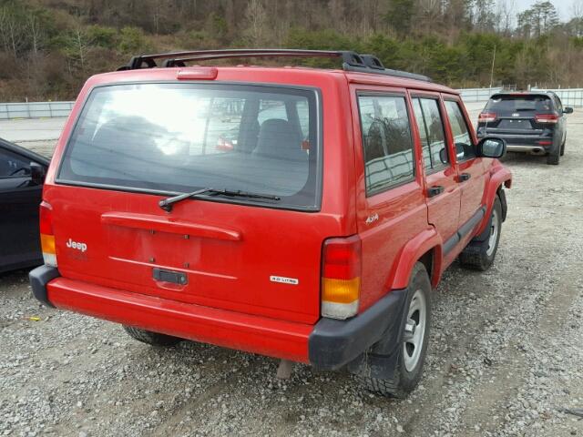 1J4FF48S61L594965 - 2001 JEEP CHEROKEE S RED photo 4