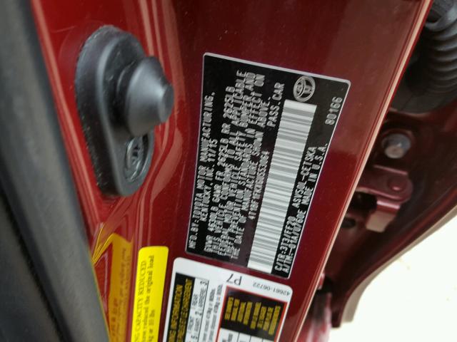 4T1BF1FKXGU553064 - 2016 TOYOTA CAMRY LE BURGUNDY photo 10