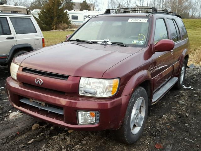 JNRDR09Y62W255199 - 2002 INFINITI QX4 RED photo 2