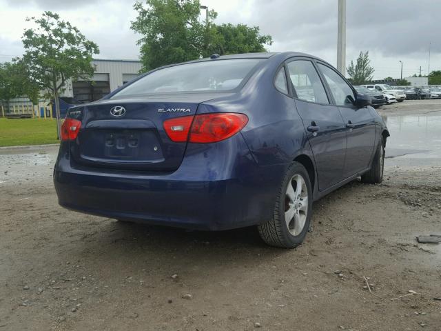 KMHDU46D97U181086 - 2007 HYUNDAI ELANTRA GL BLUE photo 4