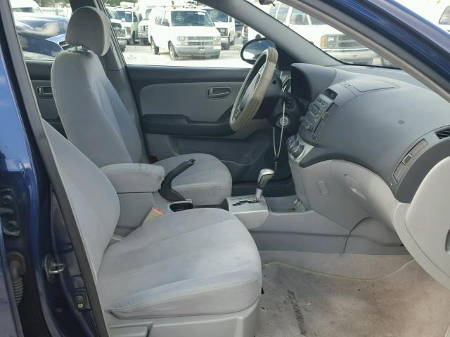 KMHDU46D97U181086 - 2007 HYUNDAI ELANTRA GL BLUE photo 5