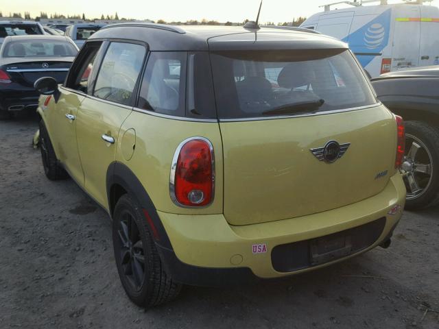 WMWZB3C56CWM04364 - 2012 MINI COOPER COU YELLOW photo 3